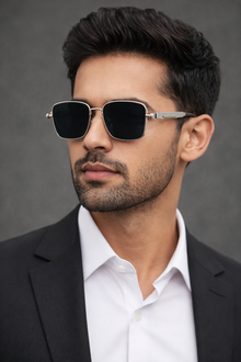 Gothic Retro Square Sunglasses | Industrial Spring Temple UV400 Metal Eyewear For Men / Women