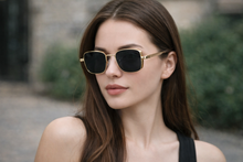 Gothic Retro Square Sunglasses | Industrial Spring Temple UV400 Metal Eyewear For Men / Women