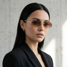 Luxury Rimless Geometric Sunglasses for Men & Women | Diamond-Cut Polygon Lenses with Metallic Claw Accents & UV400 Protection