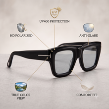 LIWAZO Bold Square Sunglasses – UV400 Protection, Polycarbonate Lenses, Unisex Eyewear