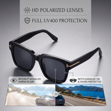 LIWAZO Bold Square Sunglasses – UV400 Protection, Polycarbonate Lenses, Unisex Eyewear