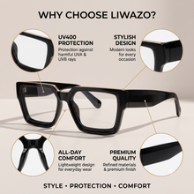Oversized Square Eyewear for Women | UV400 Sunglasses & Blue Light Glasses | Premium Fashion Frame