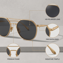 Hexagonal Double-Bridge Sunglasses for Men & Women | Retro Geometric Wire Frame UV400 Protection Eyewear
