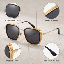 Architectural Square Retro Metal Sunglasses | Classic Double-Bridge UV400 Eyewear