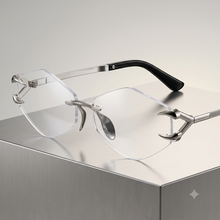 Luxury Rimless Geometric Sunglasses for Men & Women | Diamond-Cut Polygon Lenses with Metallic Claw Accents & UV400 Protection
