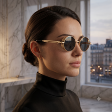 Gothic Vintage Round Sunglasses | Industrial Spring Temple Metal UV400 Eyewear
