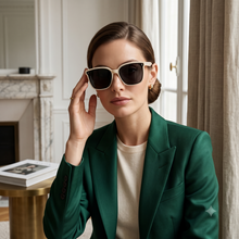 Oversized Korean Square Sunglasses for Women | Korean Style Flat-Top UV400 Eyewear