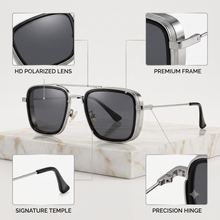 Architectural Square Retro Metal Sunglasses | Classic Double-Bridge UV400 Eyewear