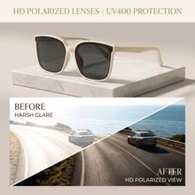 Oversized Korean Square Sunglasses for Women | Korean Style Flat-Top UV400 Eyewear