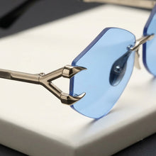 Luxury Rimless Geometric Sunglasses for Men & Women | Diamond-Cut Polygon Lenses with Metallic Claw Accents & UV400 Protection