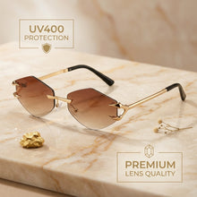 Luxury Rimless Geometric Sunglasses for Men & Women | Diamond-Cut Polygon Lenses with Metallic Claw Accents & UV400 Protection