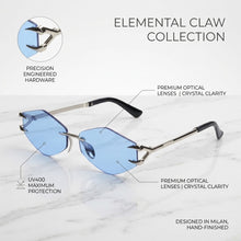 Luxury Rimless Geometric Sunglasses for Men & Women | Diamond-Cut Polygon Lenses with Metallic Claw Accents & UV400 Protection