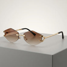 Luxury Rimless Geometric Sunglasses for Men & Women | Diamond-Cut Polygon Lenses with Metallic Claw Accents & UV400 Protection