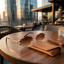 Luxury Rimless Geometric Sunglasses for Men & Women | Diamond-Cut Polygon Lenses with Metallic Claw Accents & UV400 Protection