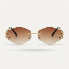 Luxury Rimless Geometric Sunglasses for Men & Women | Diamond-Cut Polygon Lenses with Metallic Claw Accents & UV400 Protection