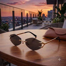 Luxury Rimless Geometric Sunglasses for Men & Women | Diamond-Cut Polygon Lenses with Metallic Claw Accents & UV400 Protection
