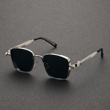 Gothic Retro Square Sunglasses | Industrial Spring Temple UV400 Metal Eyewear For Men / Women