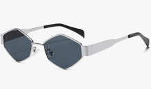 Geometric Hexagonal Sunglasses | Flat Temple Wide Metal UV400 Eyewear