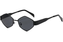 Geometric Hexagonal Sunglasses | Flat Temple Wide Metal UV400 Eyewear