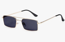 Retro Narrow Rectangular Sunglasses for Men & Women | Vintage Double-Bridge Metal Wire UV400 Eyewear