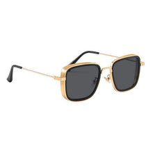Architectural Square Retro Metal Sunglasses | Classic Double-Bridge UV400 Eyewear