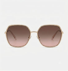 Luxe Oversized Geometric Sunglasses for Women | Glitter Side Rim Metal Frame UV400 Eyewear