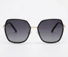 Luxe Oversized Geometric Sunglasses for Women | Glitter Side Rim Metal Frame UV400 Eyewear