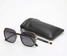 Luxe Oversized Geometric Sunglasses for Women | Glitter Side Rim Metal Frame UV400 Eyewear
