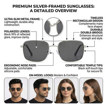 Retro Narrow Rectangular Sunglasses for Men & Women | Vintage Double-Bridge Metal Wire UV400 Eyewear