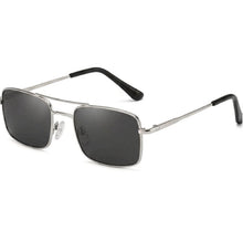Retro Narrow Rectangular Sunglasses for Men & Women | Vintage Double-Bridge Metal Wire UV400 Eyewear