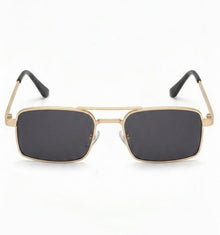 Retro Narrow Rectangular Sunglasses for Men & Women | Vintage Double-Bridge Metal Wire UV400 Eyewear
