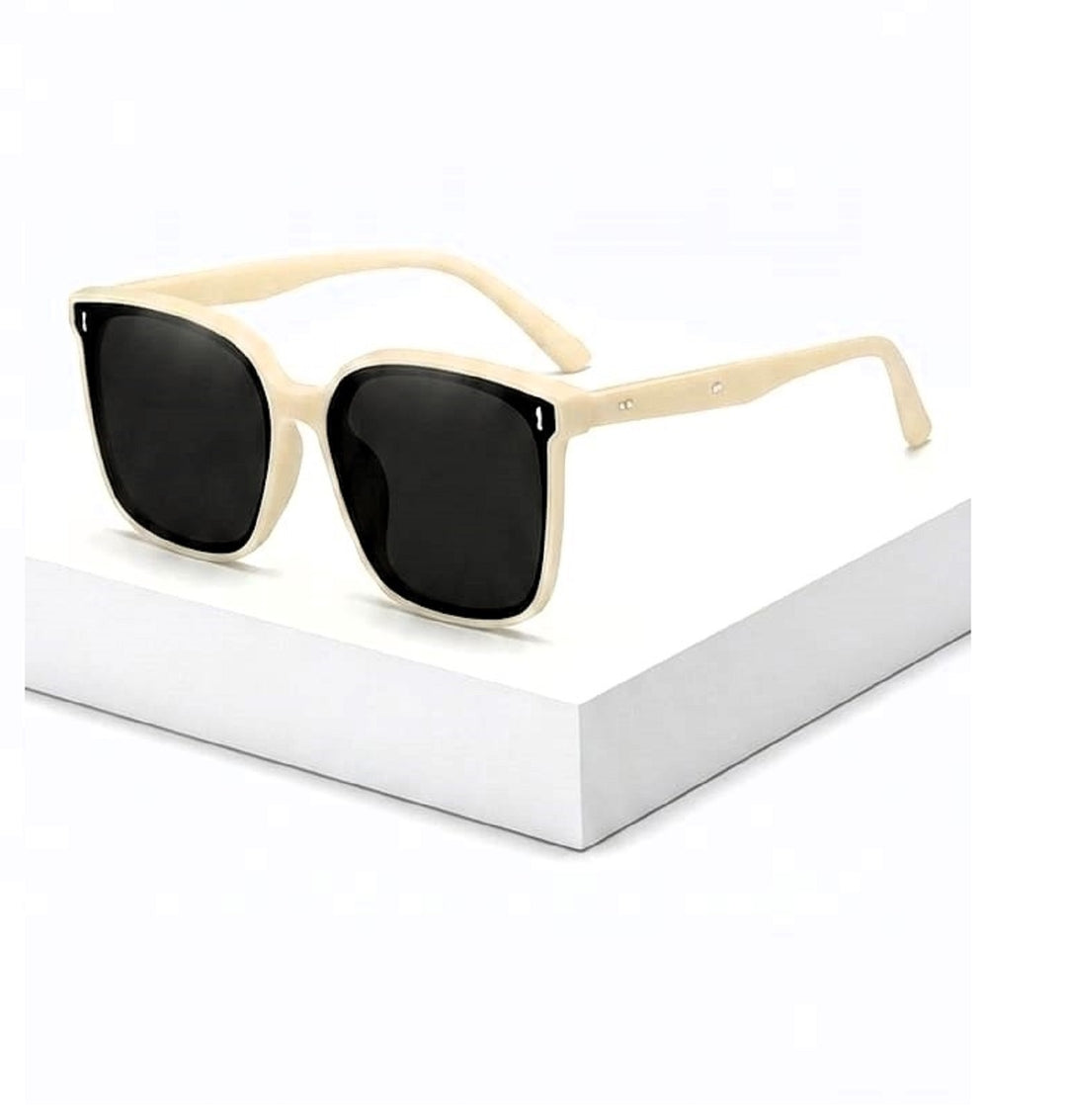 Oversized Korean Square Sunglasses for Women | Korean Style Flat-Top UV400 Eyewear