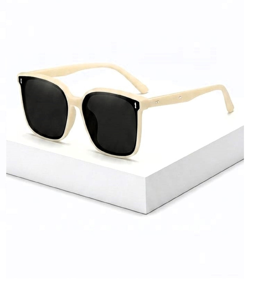 Oversized Korean Square Sunglasses for Women | Korean Style Flat-Top UV400 Eyewear