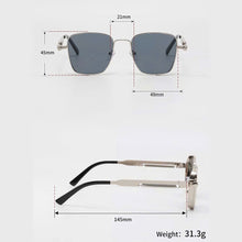 Gothic Retro Square Sunglasses | Industrial Spring Temple UV400 Metal Eyewear For Men / Women